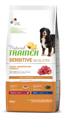 NATURAL TRAINER DOG ADULT MEDIUM / MAXI SENSITIVE LAMB GLUTENVRIJ 12 KG