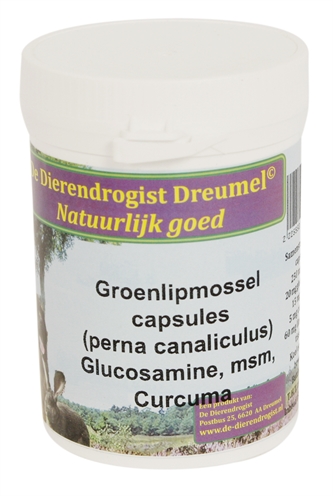 DIERENDROGIST GROENLIPMOSSEL MET GLUCOSAMINE / MSM / CURCUMA 150 ST