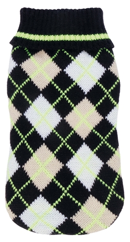 CROCI HONDENTRUI ARGYLE GERUIT ZWART / GEEL / WIT 25 CM