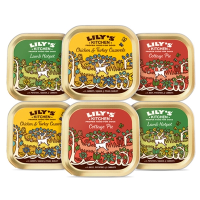 LILY'S KITCHEN DOG ADULT CLASSIC DINNERS TRAY MULTIPACK 6X150 GR