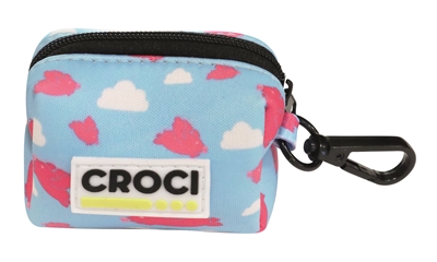 CROCI POEPZAKHOUDER VLIEGENDE VARKENS BLAUW / ROZE 6X4 CM