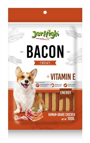 JERHIGH BACON TREAT MET KIP EN VITAMINE E 100 GR