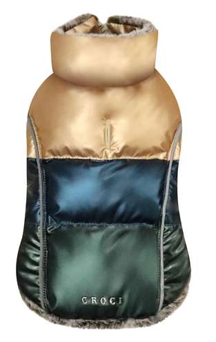 CROCI HONDENJAS RHAPSODY METALLIC GEVOERD GOUD / BLAUW / GROEN 30 CM