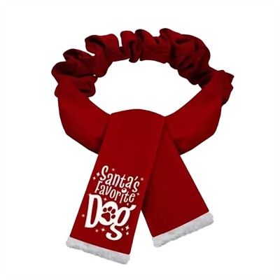 PLENTY GIFTS KERST SJAAL SANTA'S FAVORITE DOG ROOD LARGE