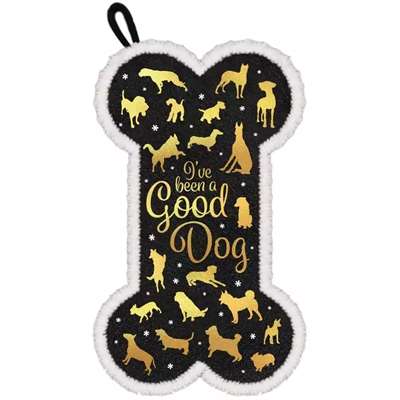 PLENTY GIFTS KERSTSOK BOT I'VE BEEN A GOOD DOG ZWART