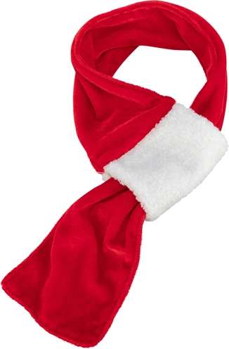 TRIXIE XMAS SJAAL FLUWEELLOOK ROOD / WIT 50 CM