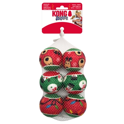 KONG HOLIDAY SQUEAKAIR BAL ASSORTI 6