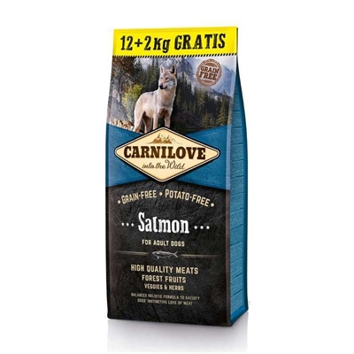 CARNILOVE SALMON ADULT 12+2 KG GRATIS