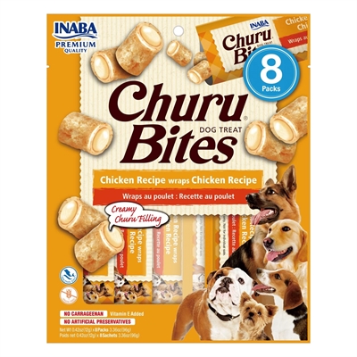 INABA DOG CHURU BITES CHICKEN RECIPE WRAPS 8X12 GR