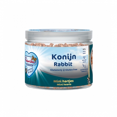 RENSKE GEZONDE BELONING MINI HARTJES KONIJN 100 GR