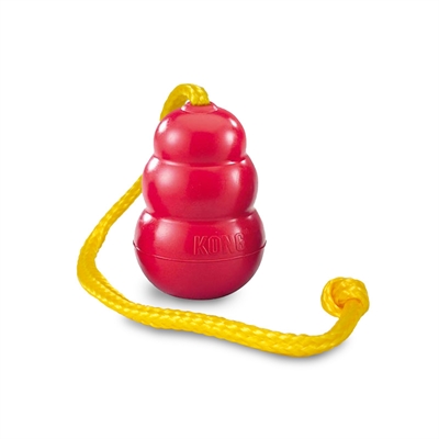 KONG CLASSIC MET TOUW ROOD / GEEL 9X9X61 CM