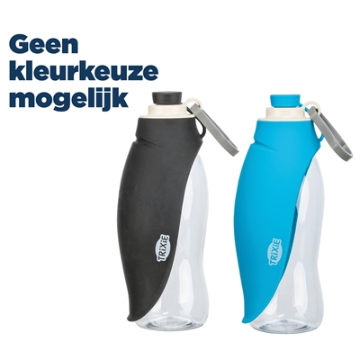 TRIXIE DRINKFLES MET BAKJE SILICONEN ASSORTI 550 ML