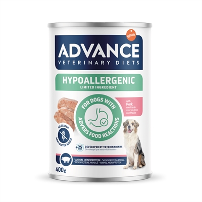 ADVANCE VETERINARY DIET DOG HYPOALLERGENIC PORK 6X400 GR