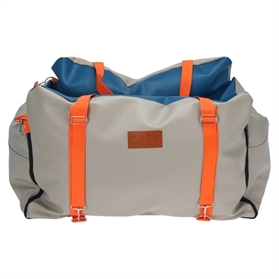AUTOSTOEL / REISMAND HONDENMAND BEIGE / BLAUW / ORANJE 70X54X33 CM