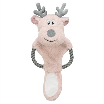 TRIXIE XMAS RENDIER MET TOUW PLUCHE / KATOEN ROZE 47 CM