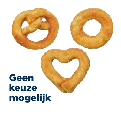 TRIXIE MINI MIX PRETZEL / HART / RING MET COLLAGEEN 6 CM 20 GR 90 ST