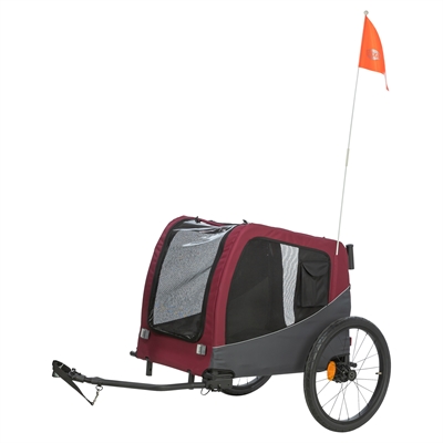 TRIXIE HONDENFIETSKAT GRIJS / ROOD 80/145X75X86 CM