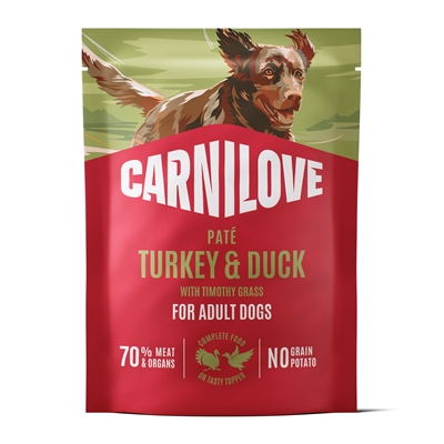 CARNILOVE POUCH TURKEY / DUCK / TIMOTHY GRASS 12X300 GR