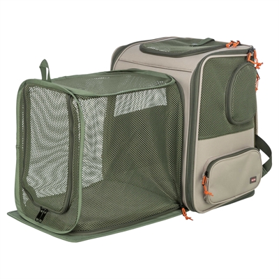 TRIXIE RUGZAK ROCCO MAXIMAAL 10 KG BEIGE / OLIJFGROEN 40X30X42 CM