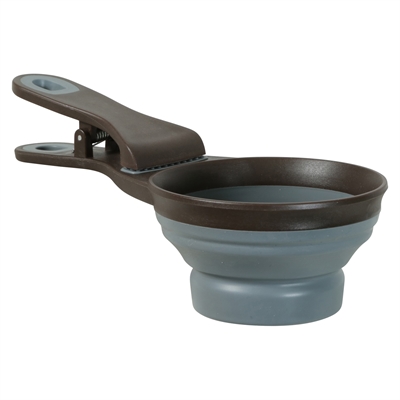 ZOLUX VOERSCHEP 2 IN 1 SCHEP / AFSLUITKLEM SILICONE GRIJS 19