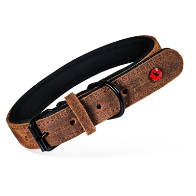ZOLUX EXPERT HALSBAND HOND PREMIUM LEER / NEOPREEN BRUIN 80X3 CM
